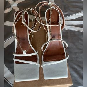 White Strappy Chain Sandal